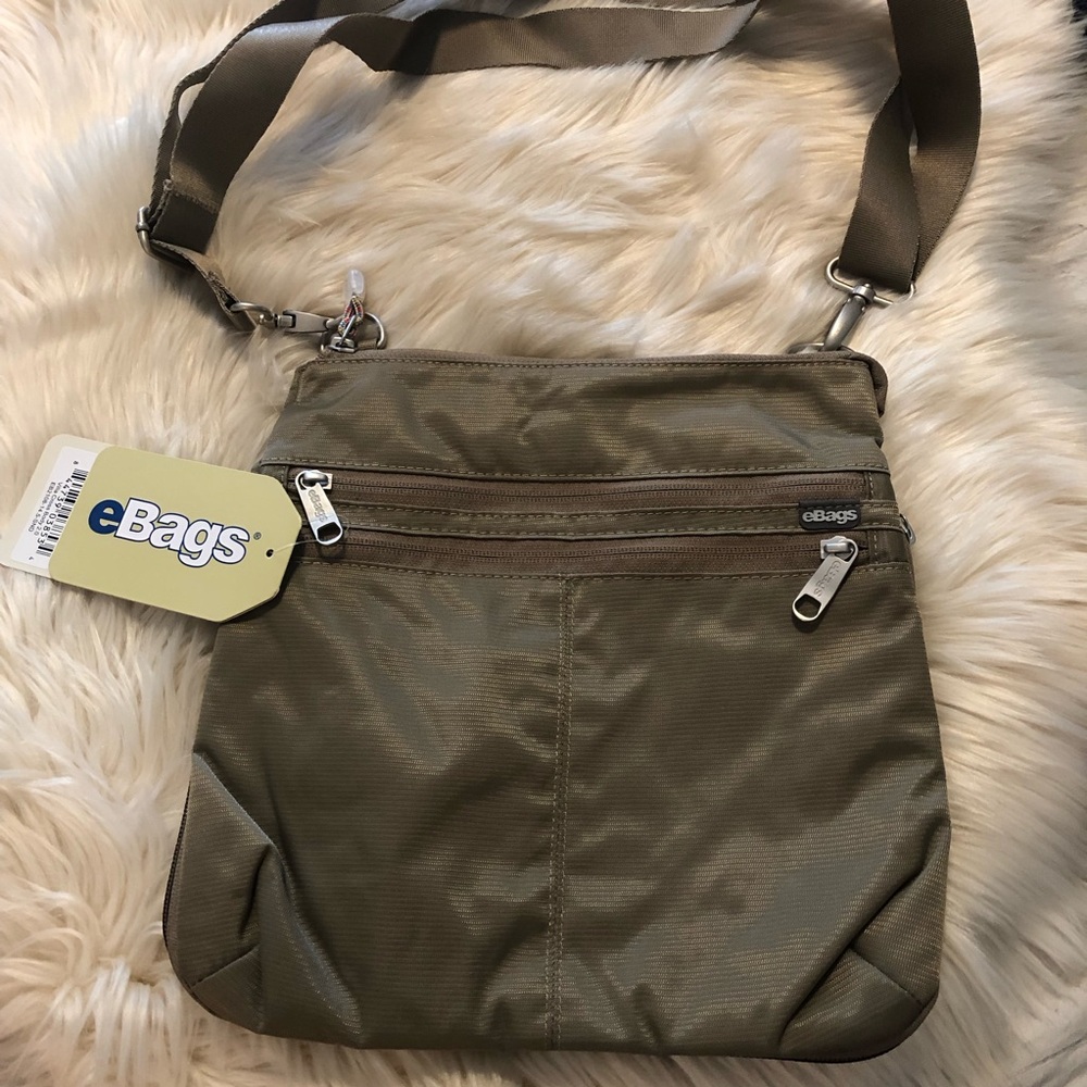 Ebags khaki green taupe nylon crossbody handbag Villa Cross Body 2.0